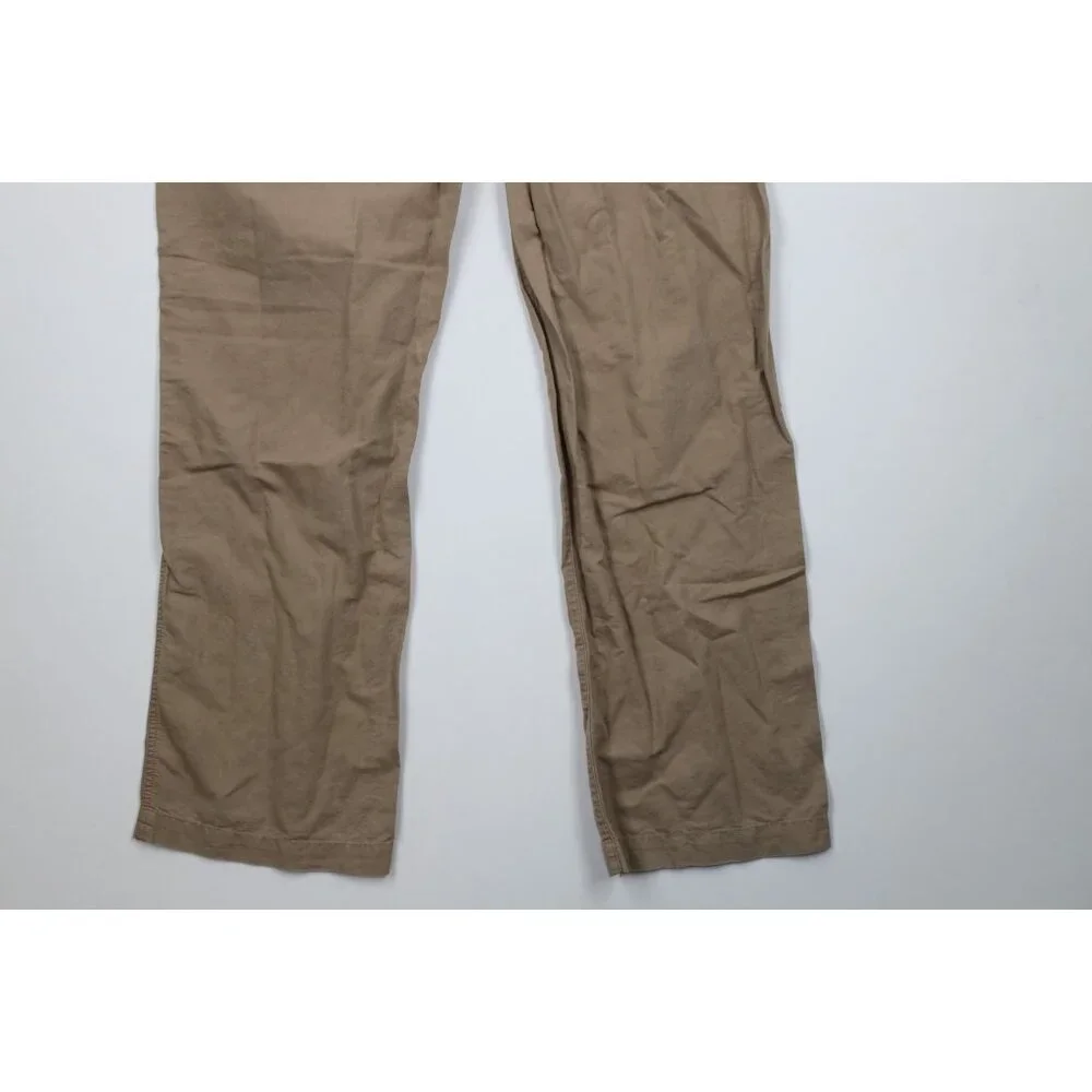 Vintage Banana Republic Mens 36x34 Faded Linen Blend Wide Leg Harem Pants Beige